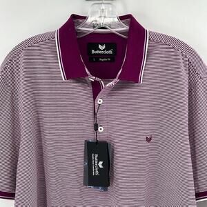 Buttercloth Men's Parallel Trace in Icy Cotton - Plum - Large - NWT